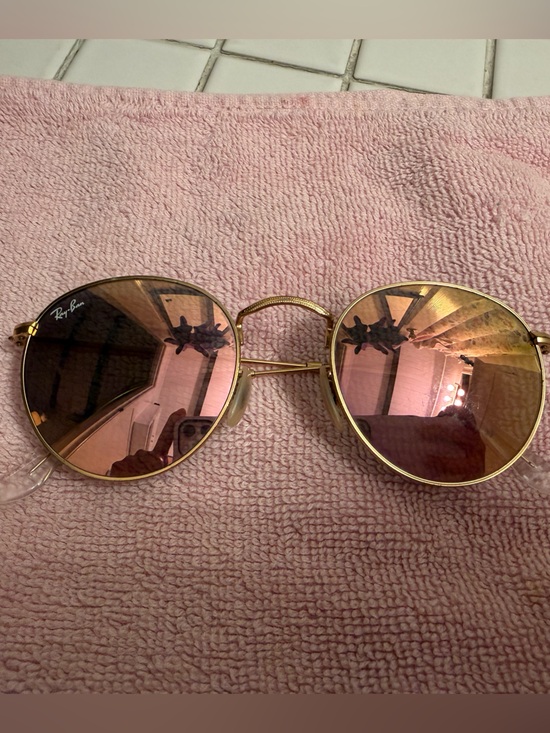 Ray-Ban Accessories - Ray-Ban Gold Frame Sunglasses with Pink Lenses